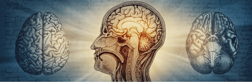 anatomische Zeichnung des menschlichen Gehirns